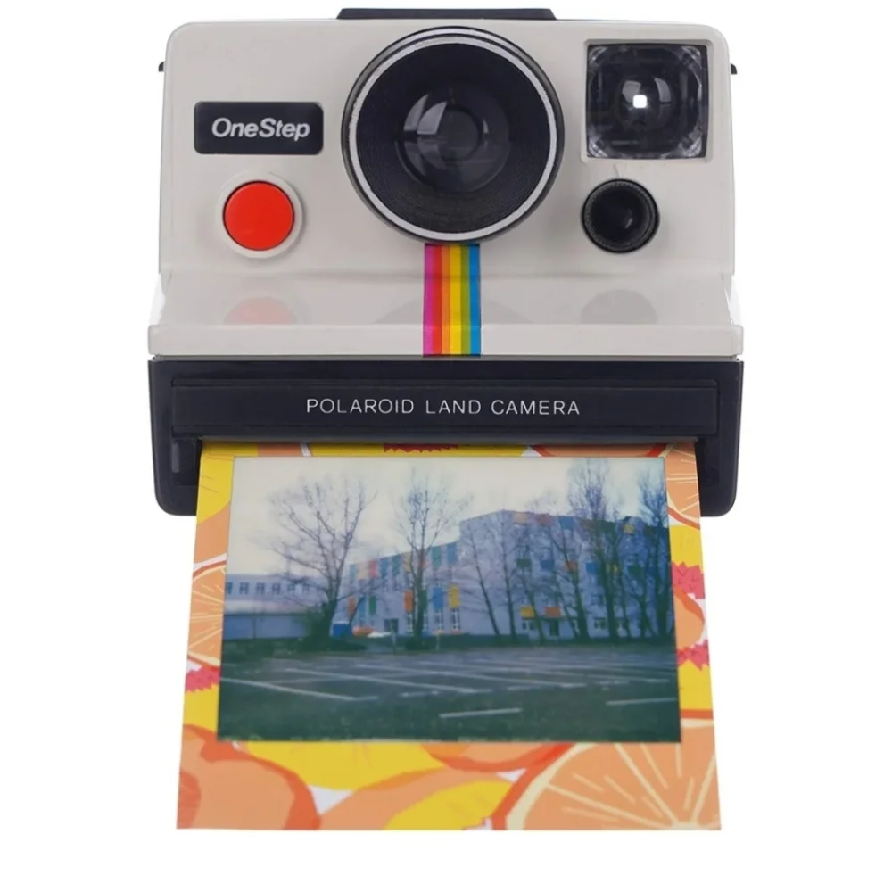 Polaroid OneStep Land Camera - White with Rainbow Accent SX-70 Film Not Included